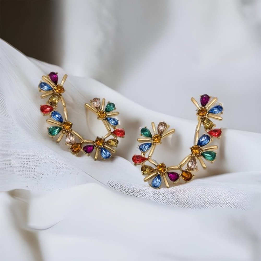 Colorful Tear Drop Hoops